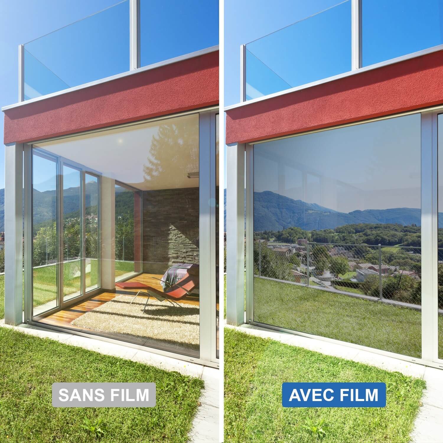 Pellicola per finestre DIMEXACT, riflettente per finestre di oltre 1,2 m²,  alluminio leggero, larghezza 0,75 m e lunghezza 0,5 m