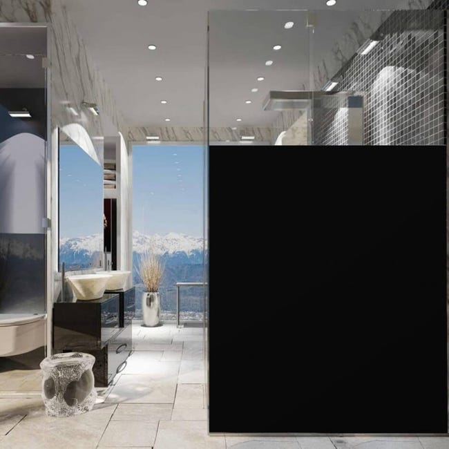 Dimexact Pellicola Autoadesiva Opaca e Oscurante per Finestre e Vetri,  Protezione Privacy, Nero, Larghezza 1,52 m, in Rotolo