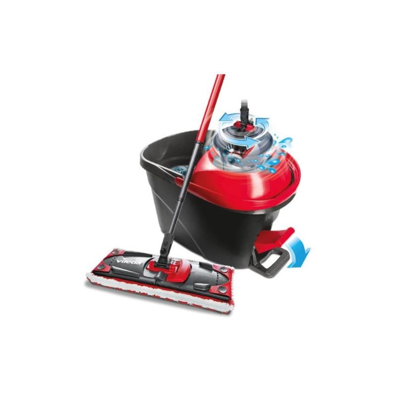 Vileda Fregona Giratoria Xl Set Ultramax Turbo 42 Cm Pad Microfibra con