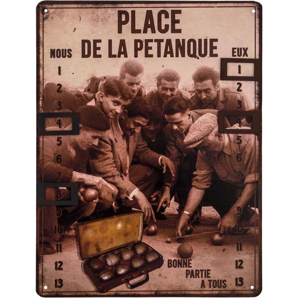 Plaque Décorative En Métal Humour 33 X 25 Cm Place De La Pétanque Antic Line Créations Leroy 