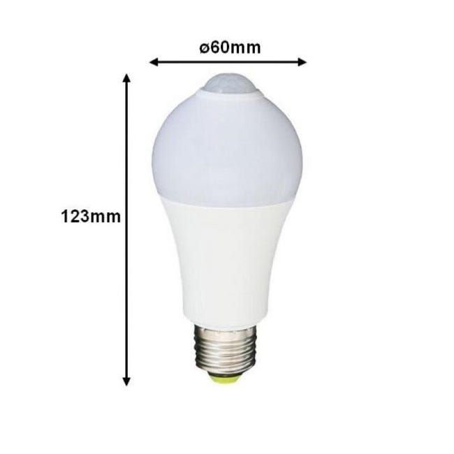 Ampoule LED E27 7W A60 avec Détecteur de Mouvement - Blanc Neutre