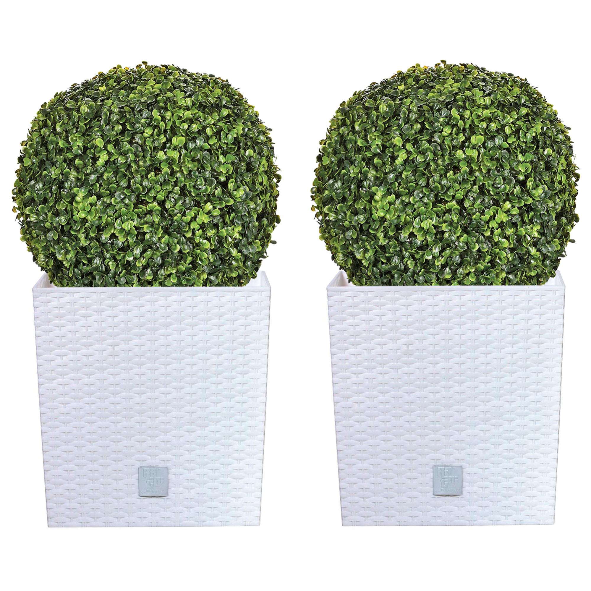 Vaso Rato Da 15,8 Litri Con Contenitore Per Piantare In Bianco 26 2 X 26 2 X 26 6 Cm 86376084