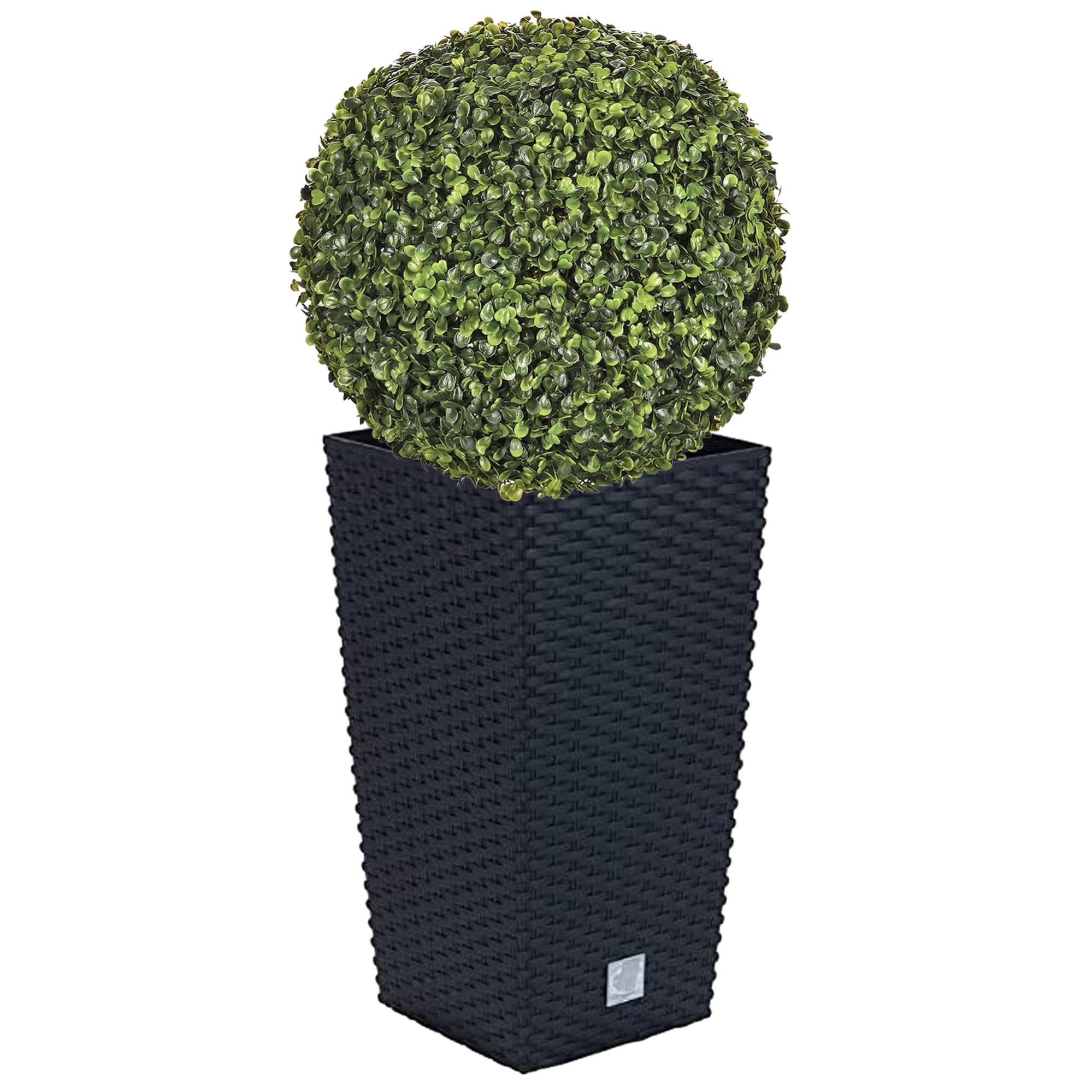 Prosper Plast Blumentopf-Set - 12-teilig, Mocca, 28,7x28,7x55 Cm, Quadratisch, Aus Kunststoff