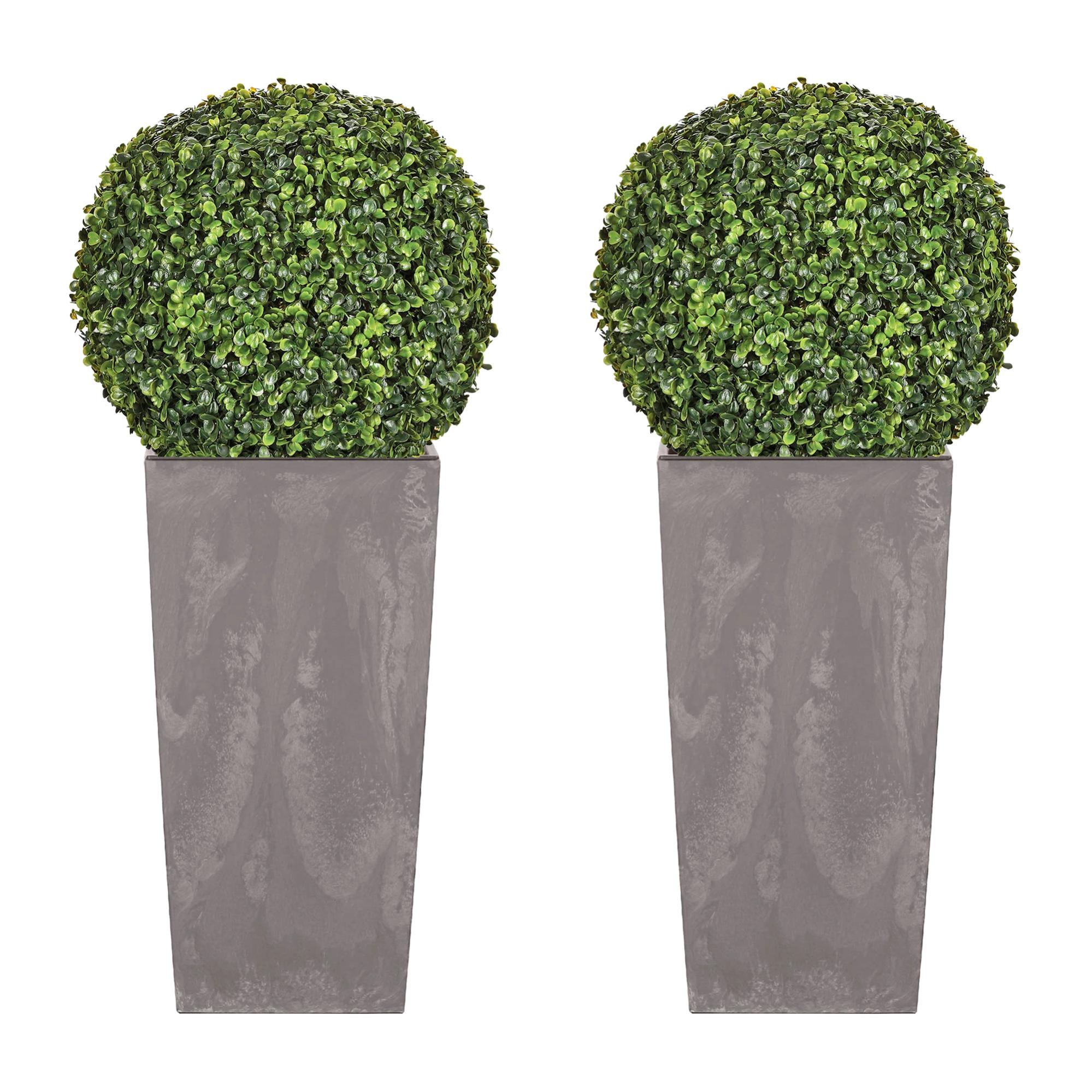 Vaso di fiori quadrato alto 19 L Prosperplast Rato in plastica CON serbatoio in colore antracite, 45 (altezza) x 24 (lunghezza) x 24 (profondità) cm | Leroy Merlin