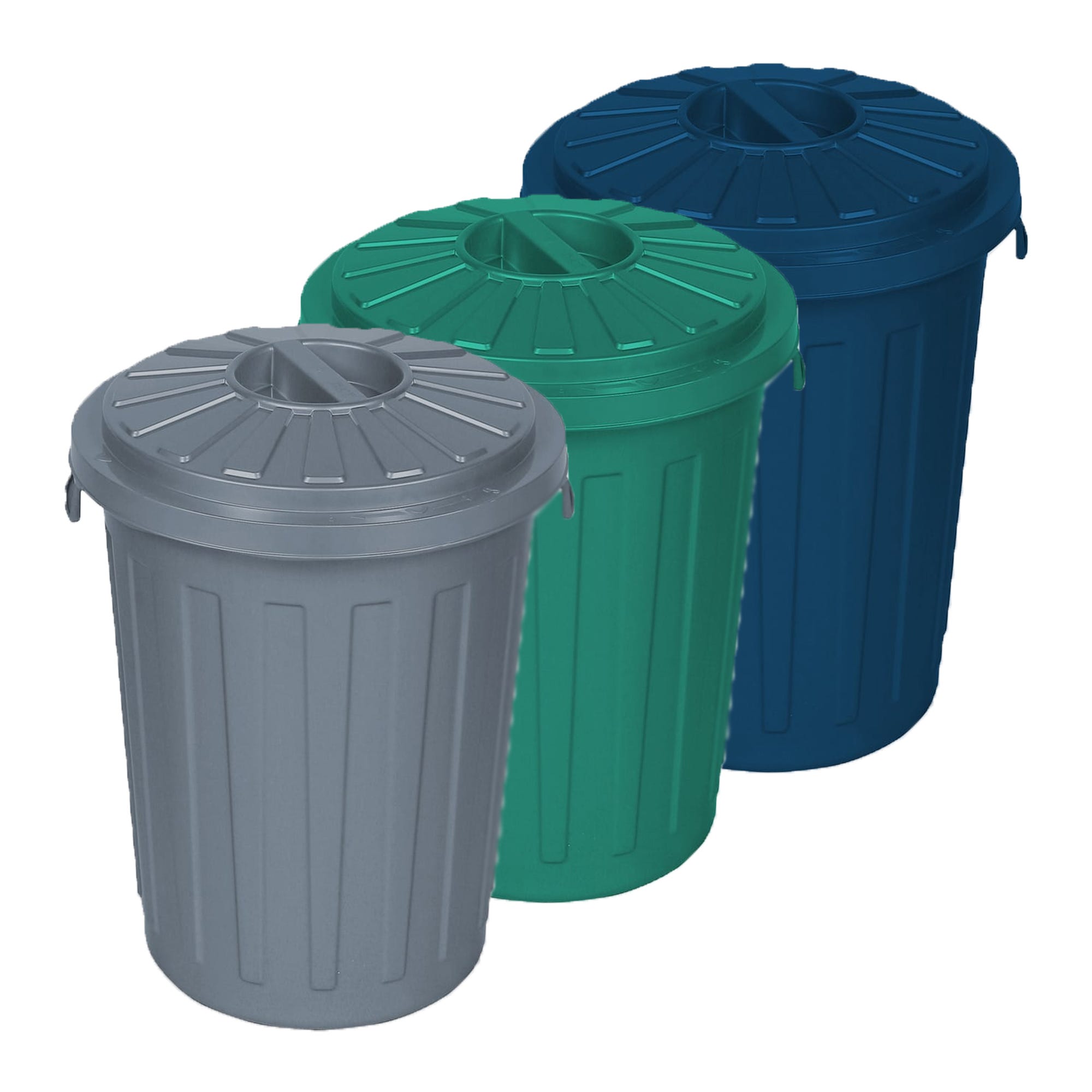 Lot de cinq (5) bassines en plastique recyclé – Trivalor