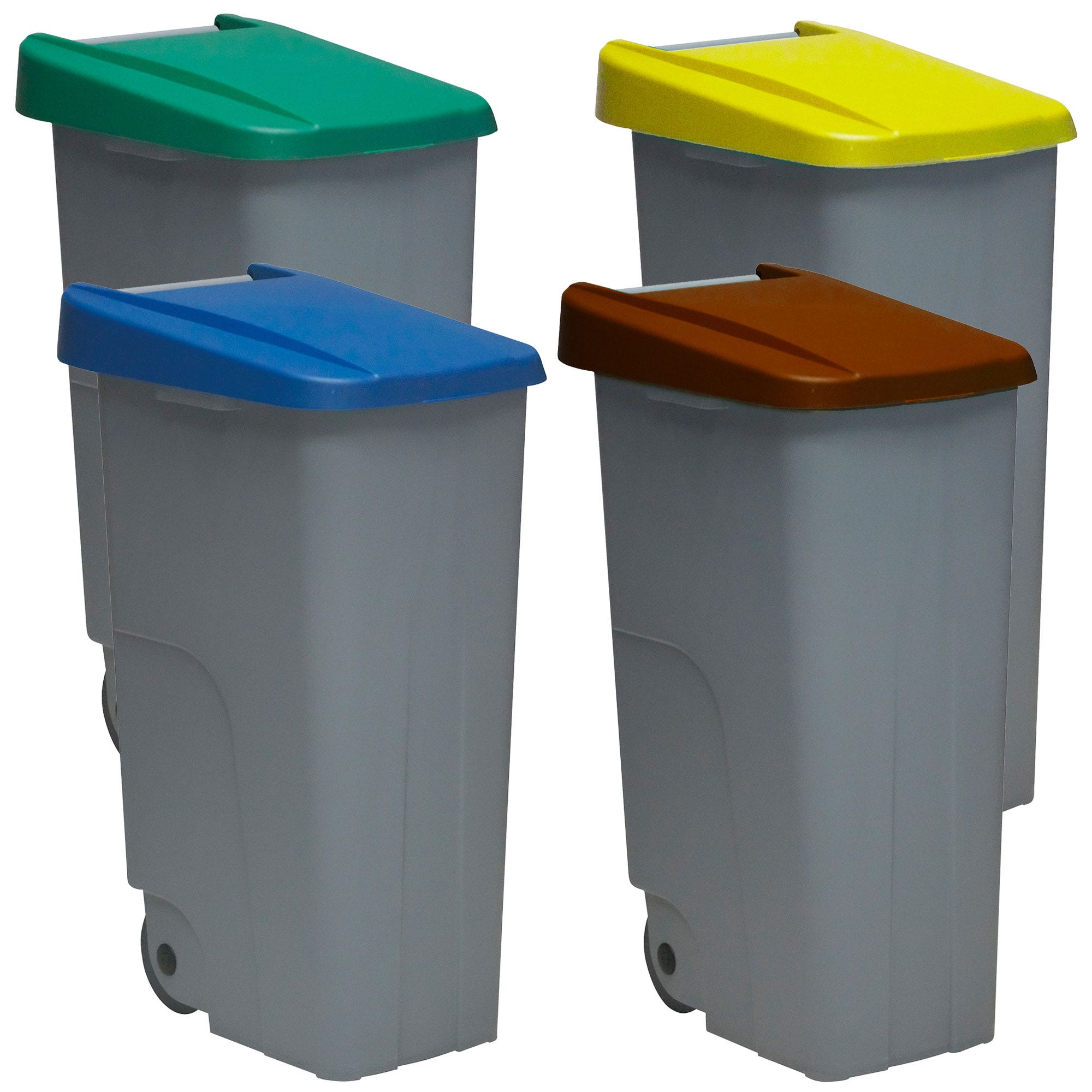 Contenedor de reciclaje con 4 compartimentos 