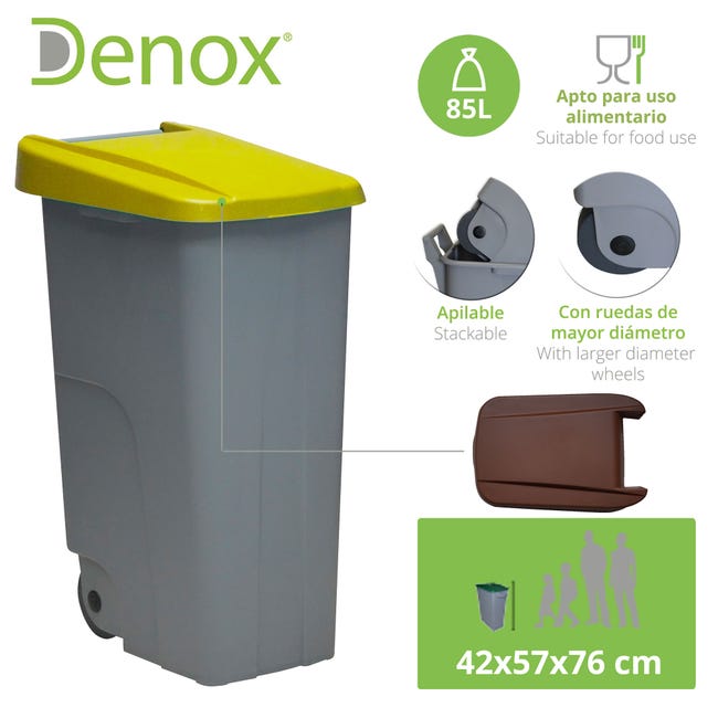 Cubo de basura de recogida selectiva con pedal DENOX para 40/50 litros
