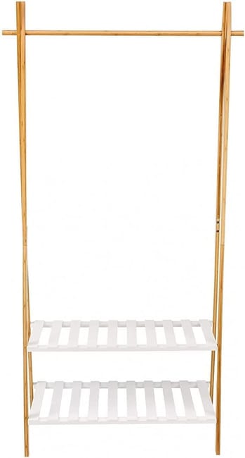 TIENDA EURASIA® Perchero de Pie Madera Estructura de Bambu