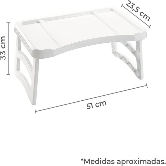 TIENDA EURASIA® Mesa para Cama Plegable Auxiliar de Plastico, 51 x