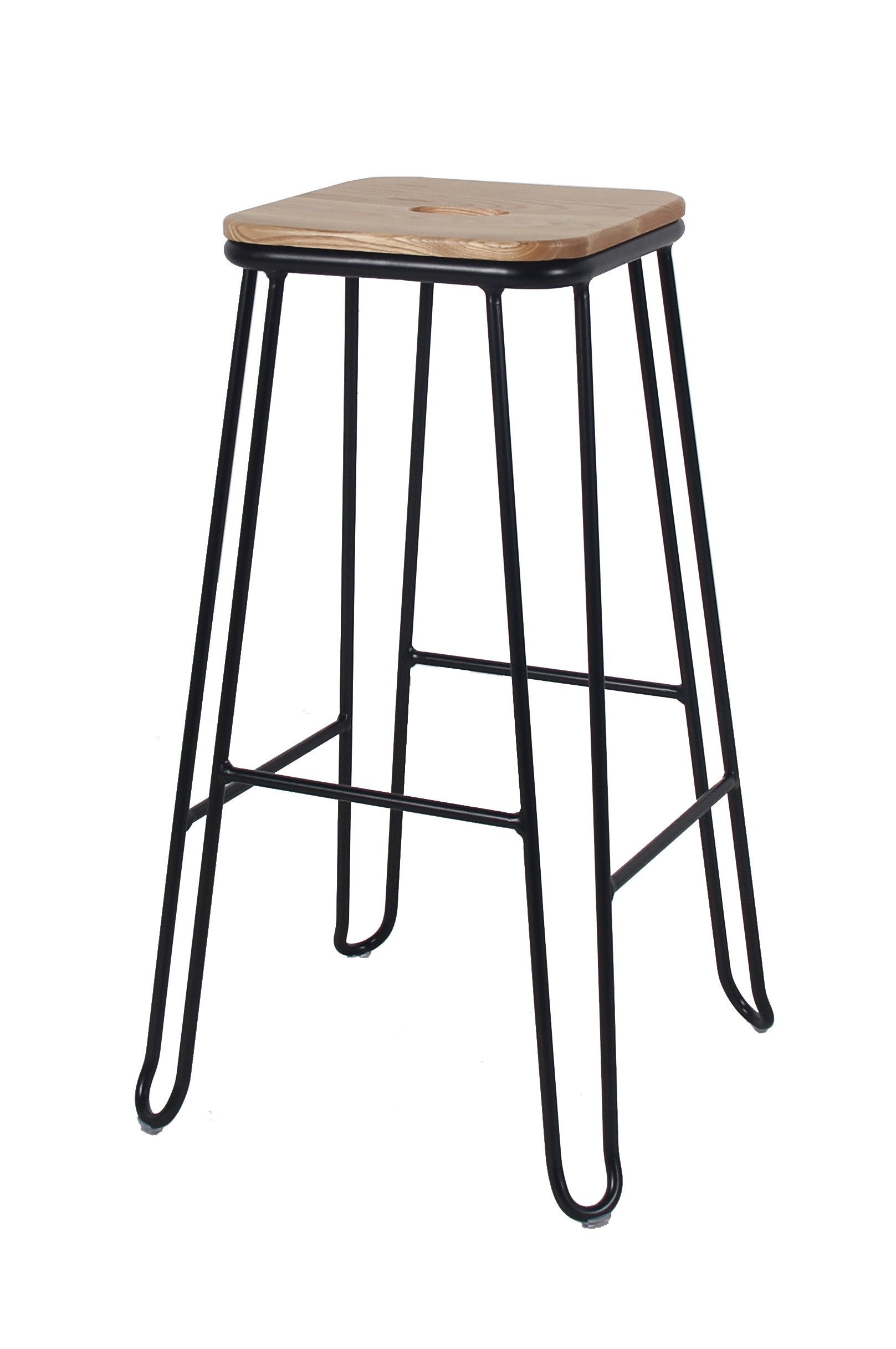 Tabouret M Tallique Verka Noir Mat Assise Bois Lot De Leroy Merlin