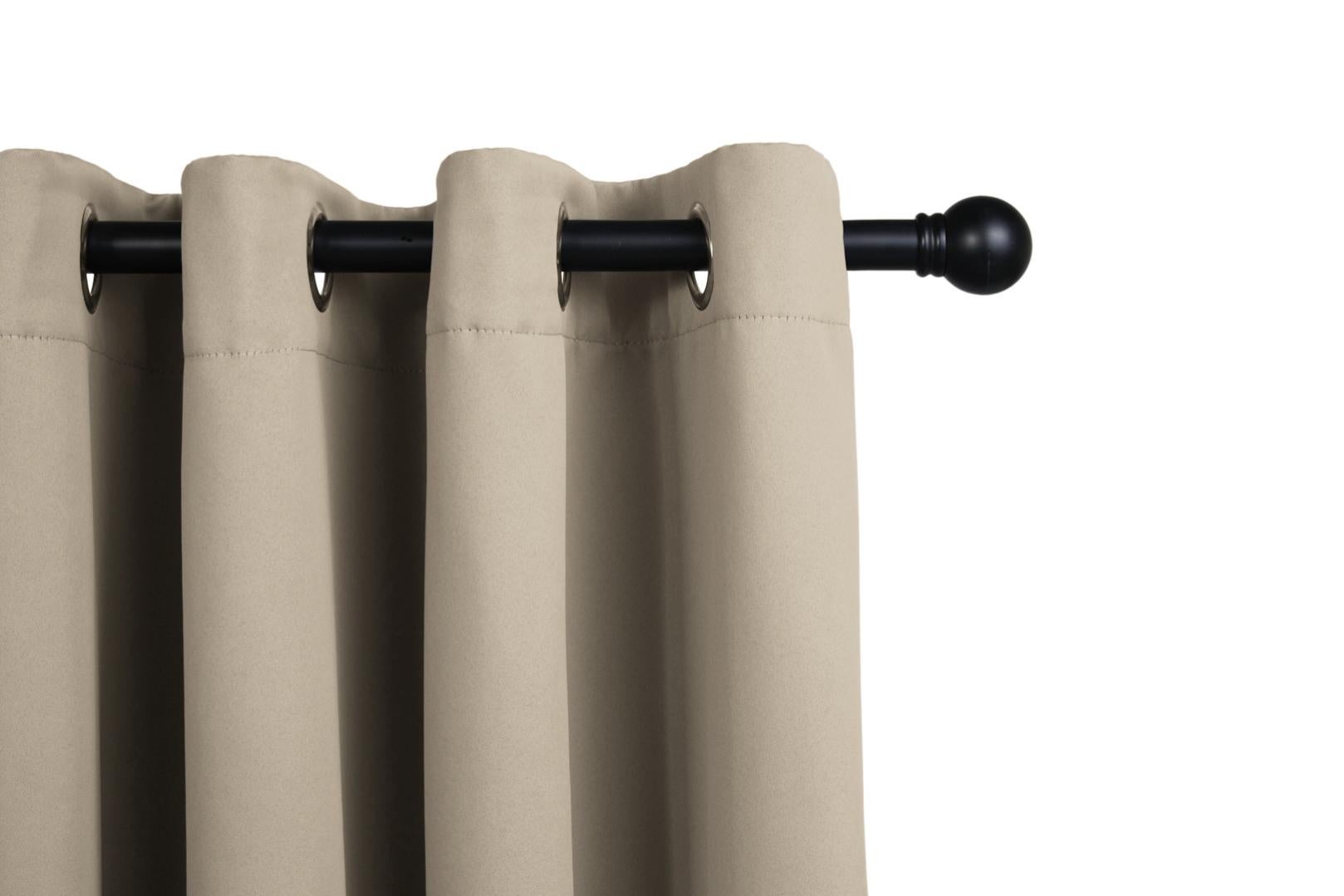 LIFA LIVING Rideau Occultant Avec Anneaux Marron Clair, Rideau Opaque