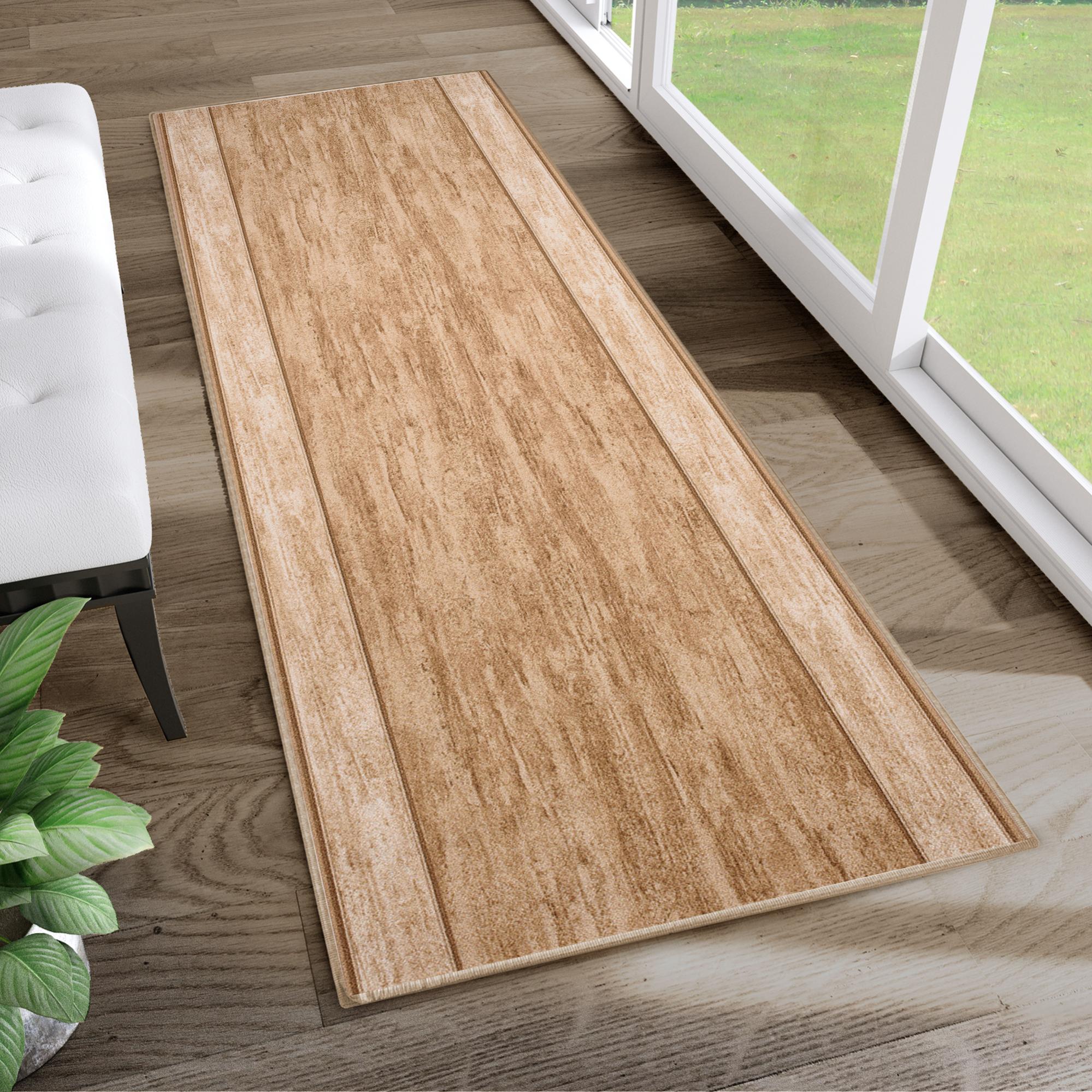 Tapiso alfombra de pasillo antideslizante crema beige pelo corto resistente por metros 67x430