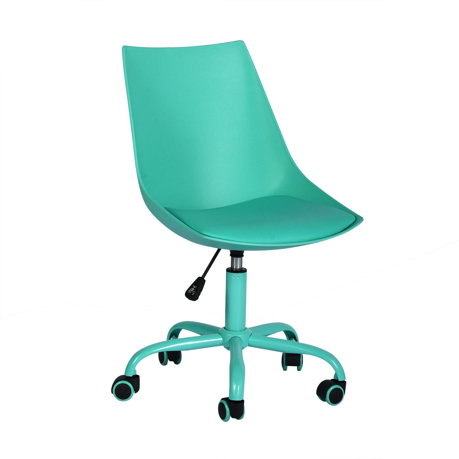 Chaise de bureau 59,5x56,5x85 cm en tissu vert clair - SOCOA