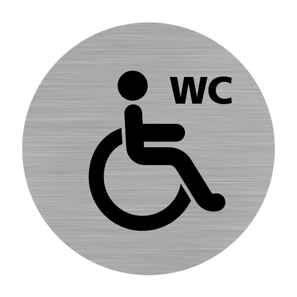 Pictogramme WC Handicapé et PMR (Q0183) Diamètre 76 mm Matière Adhesif