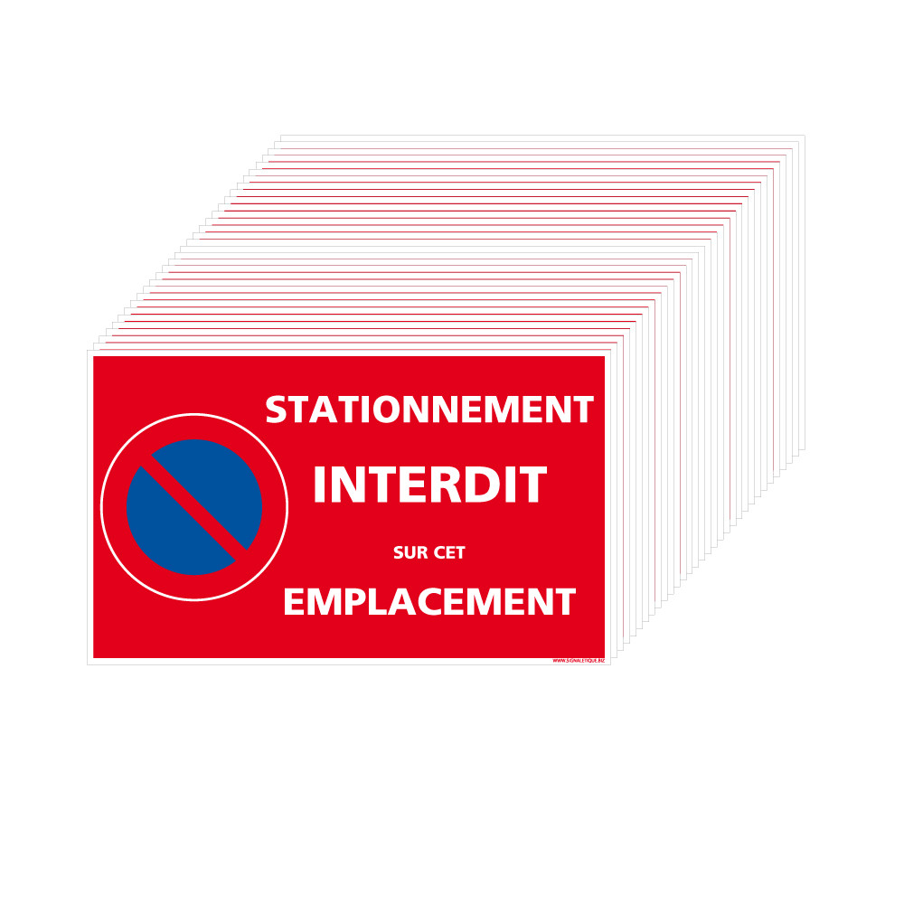 Planche de 32 autocollants Stationnement Interdit Papier autocollant dissuasif rectangulaire