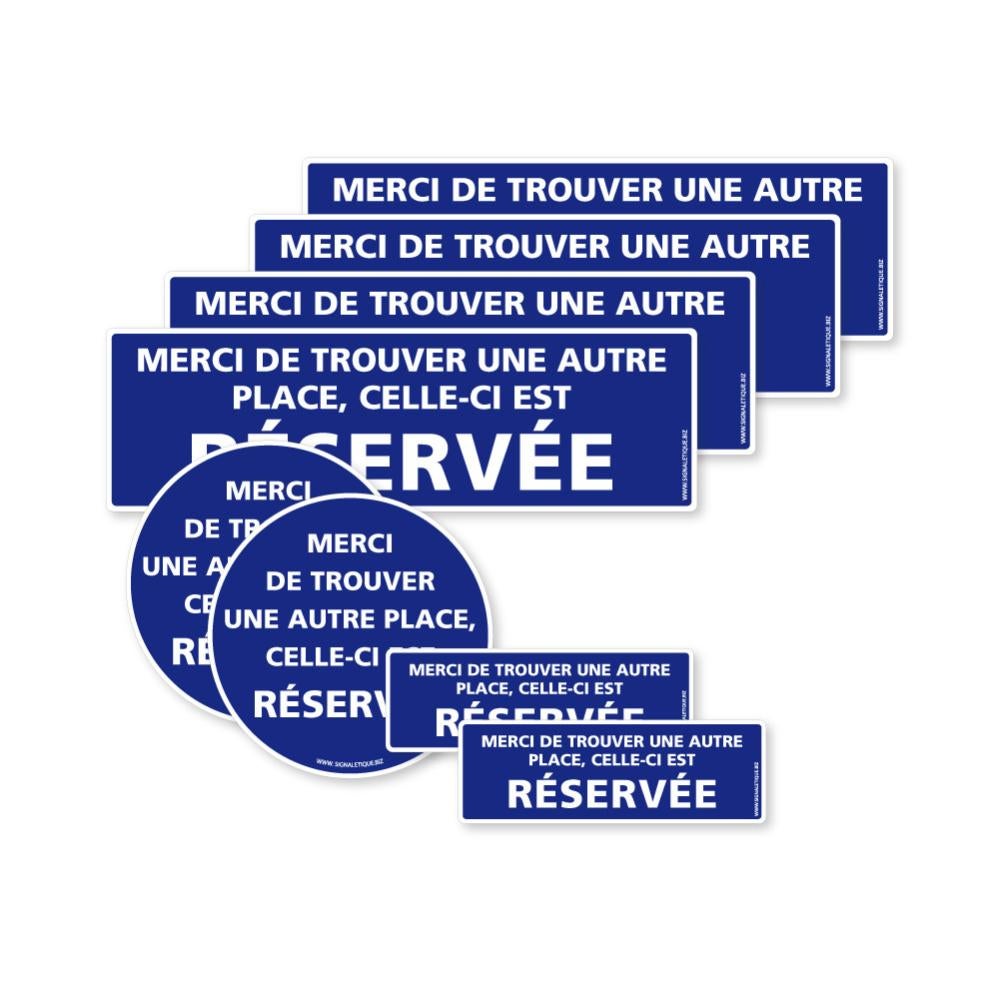 Autocollants Place Handicapé - Pack 4 Versions - Lot De 20 Stickers Vinyle - 14.8x5cm