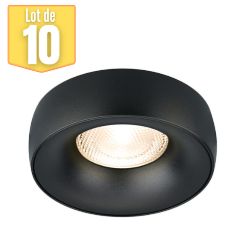 Lot de 10 spots LED ALPHA noir GU5.3/GU10 rond saillie IP20 Leroy Merlin
