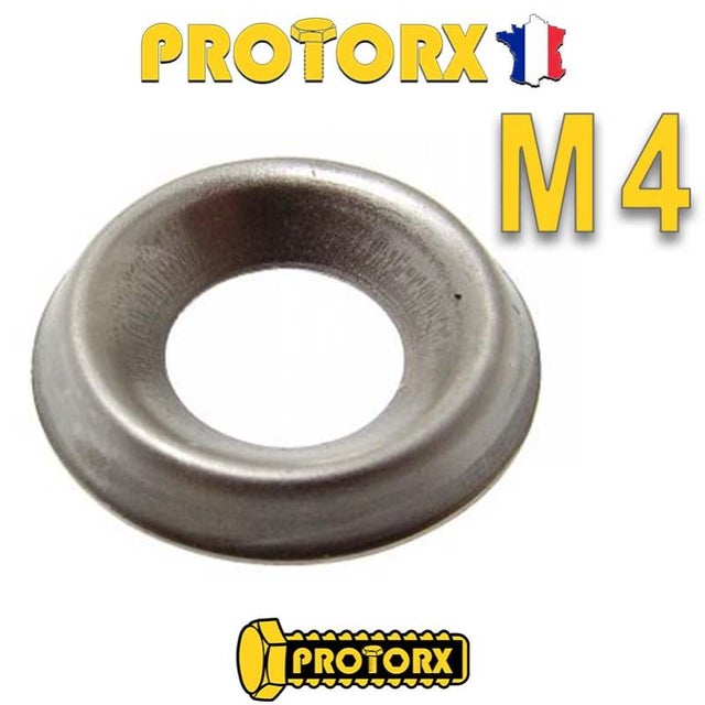 RONDELLE CUVETTE EMBOUTIE M4 x 50pcs | Diamètre Intérieur = 4,5mm x | Acier Inoxydable A2 | Usage Exterieur-Intérieur | Norme NFE 27619