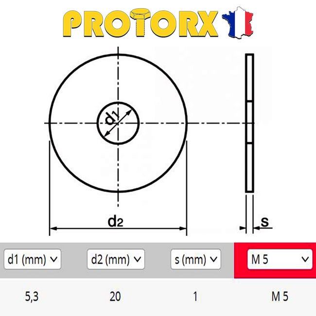 Rondelle plate moyenne - M8 - Diamètre extérieur 18 mm - Épaisseur 1.5 mm -  Inox A2 - Boîte de 200