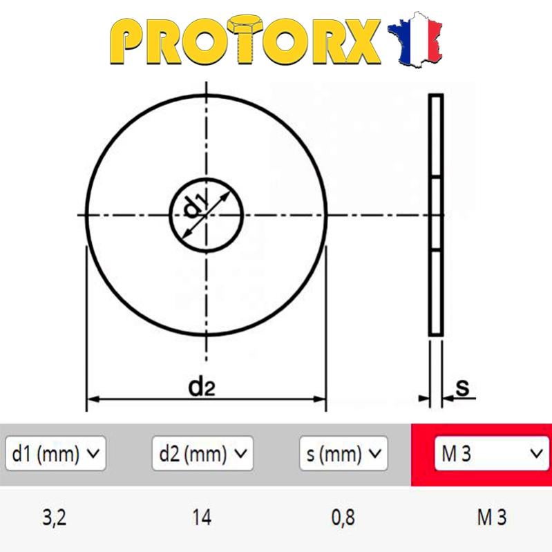 Rondelles Métal M3 Inox Extérieur 12 Mm | Rondelle Plate Large M3x12mm | Acier Inoxydable A2 (V2A/304) Norme NFE 25514 L | Bois/Metal/Ecrous/Vis/etc : LOT DE 50 Pcs - ProRaje - Foto 6