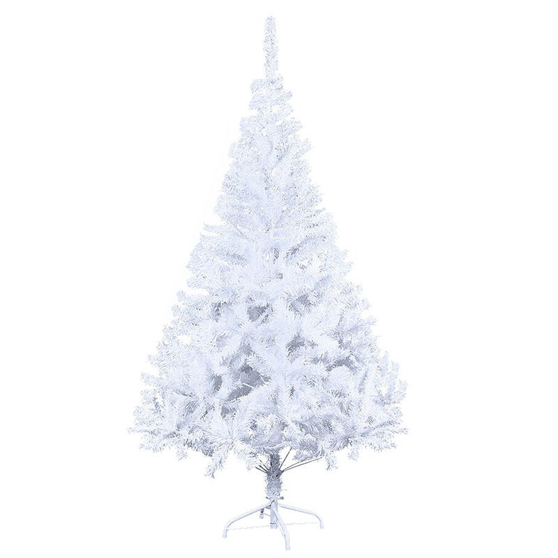 Sapin de Noël Artificiel Enneigé Longiligne 210cm en PVC avec Pommes de Pin  Blanches 1108 Branches et Pied en Fer Résistant - Costway