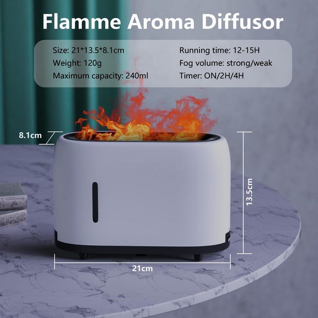 Sans Marque diffuseur d'arôme de flamme 3D - humidificateur d'air -  diffuseur d'huile essentielle - lampe Led à prix pas cher