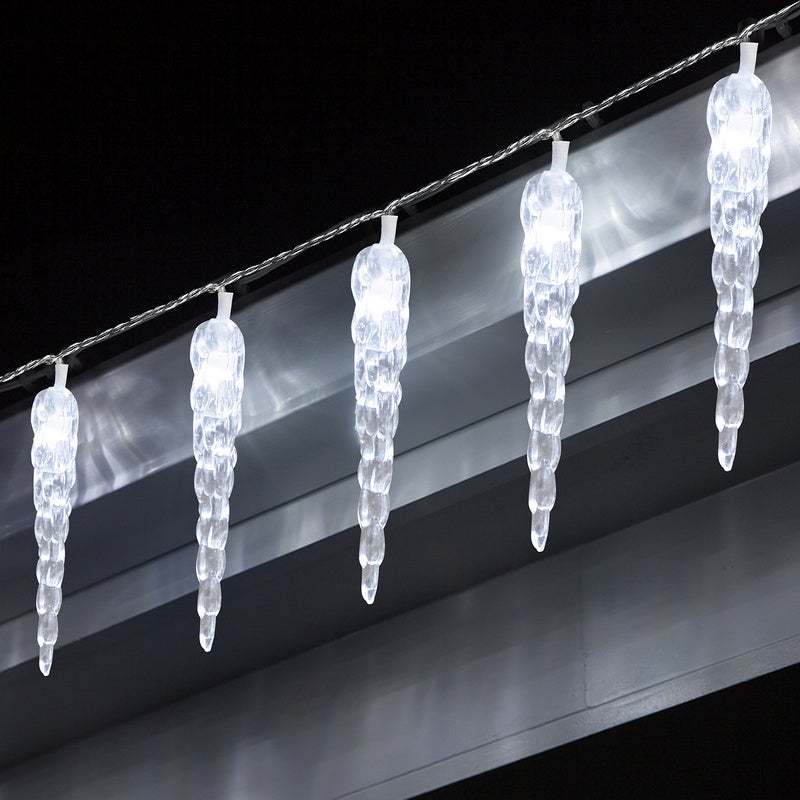 Guirlande extérieure stalactite 96 LED blanc froid 2,8 m LUMINEO