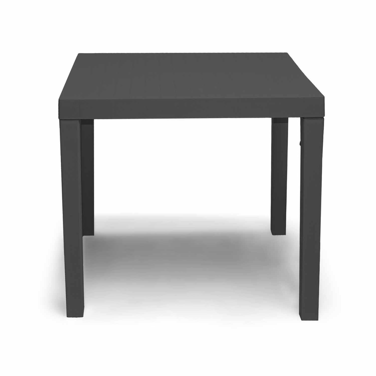 Club table à lattes en résine 78x65 cm finition effet bois 3D