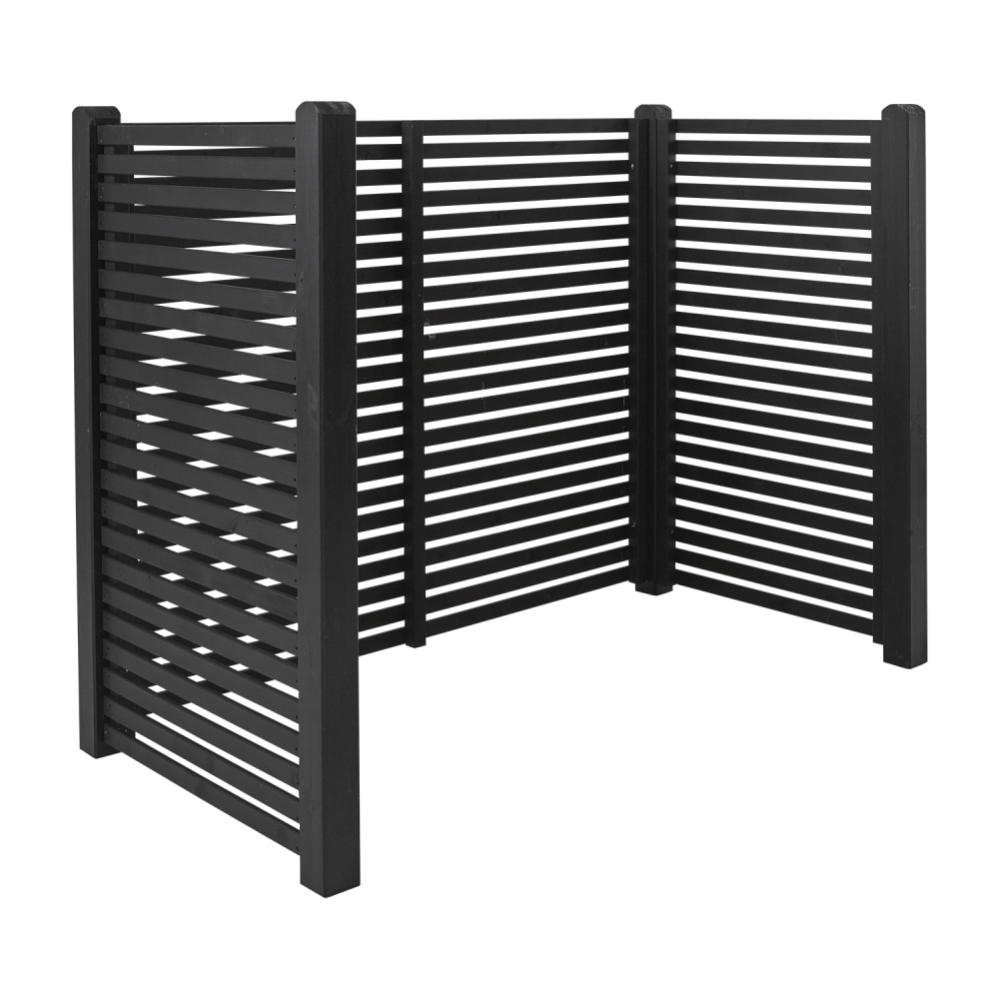 VidaXL Copribidone Doppio In Polyrattan Nero - Per 2 Bidoni Della Spazzatura | Resistente All'Acqua - Foto 3