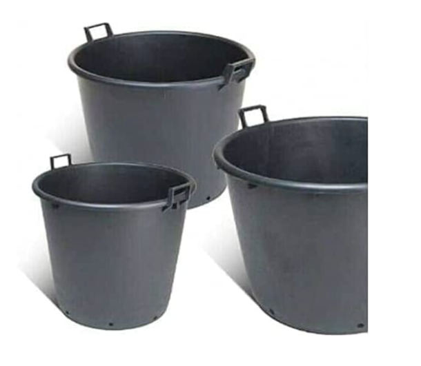 Mastello Tondo Nero SENZA MANICI RICEL SUD - 210 Litri, Polietilene | Per Cantina O Cucina