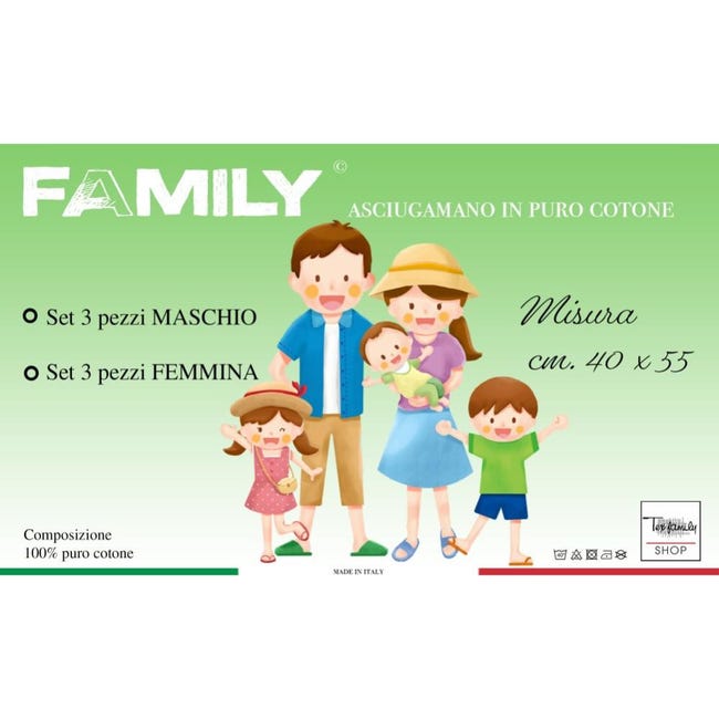 Tex family SET 3 ASCIUGAMANI ASILO POPPY | cm. 40x55 puro cotone con tela AIDA da ricamare (Set Maschio Tex family SET 3 ASCIUGAMANI ASILO POPPY | cm. 40x55 puro cotone con tela AIDA da ricamare (Set Maschio