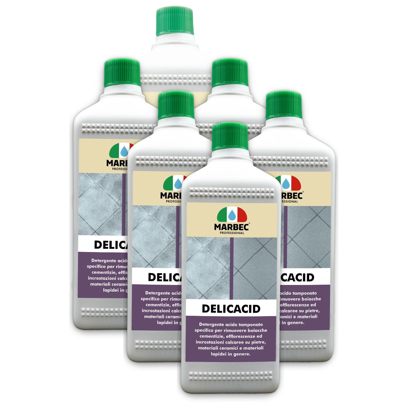 DELICACID - Acido tamponato per pietre e materiali lapidei - 1LTx6Pz