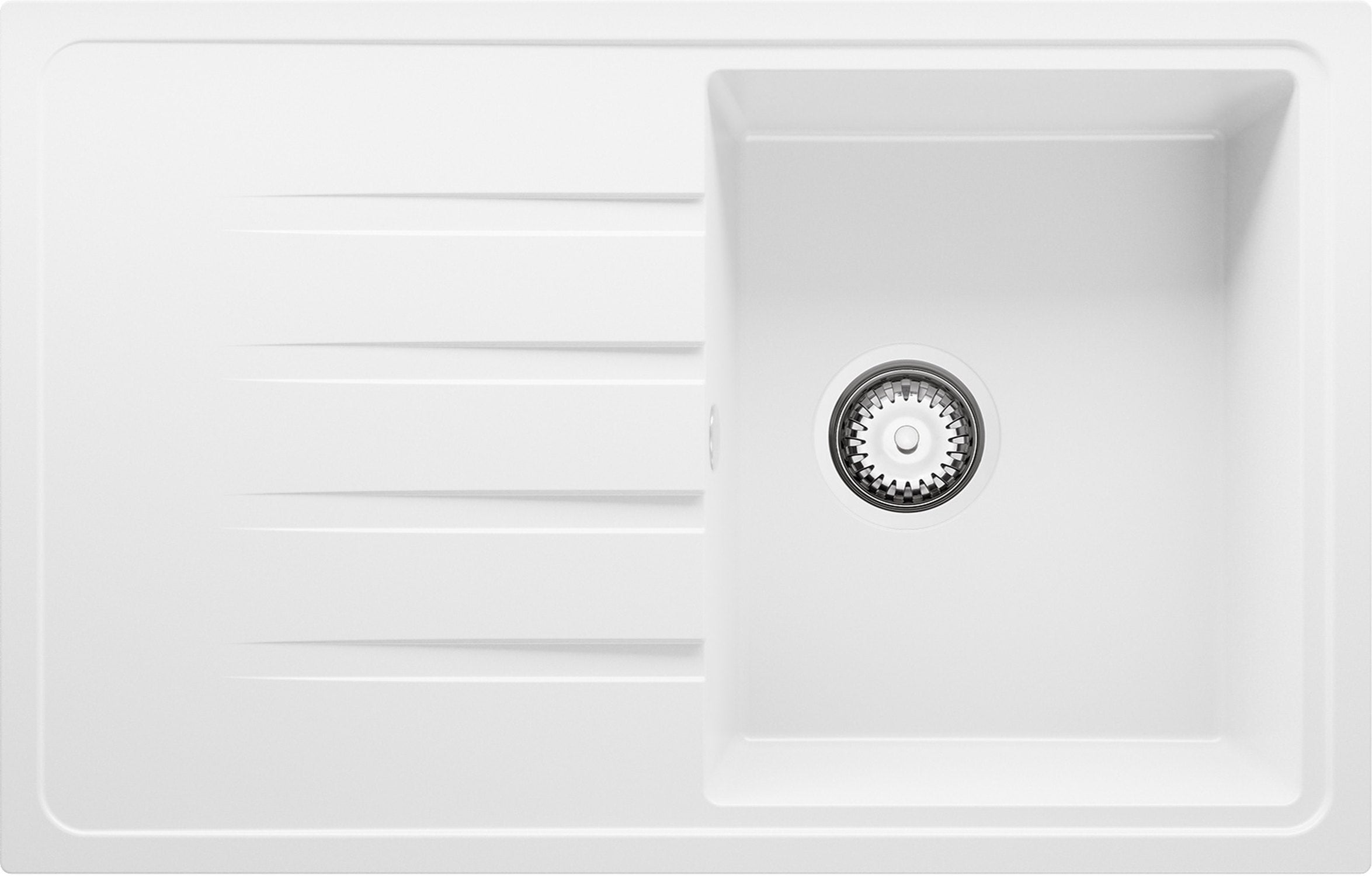 Fregadero seno con escurridor de resina blanco POALGI Jerez 82.3 x 49.5 cm