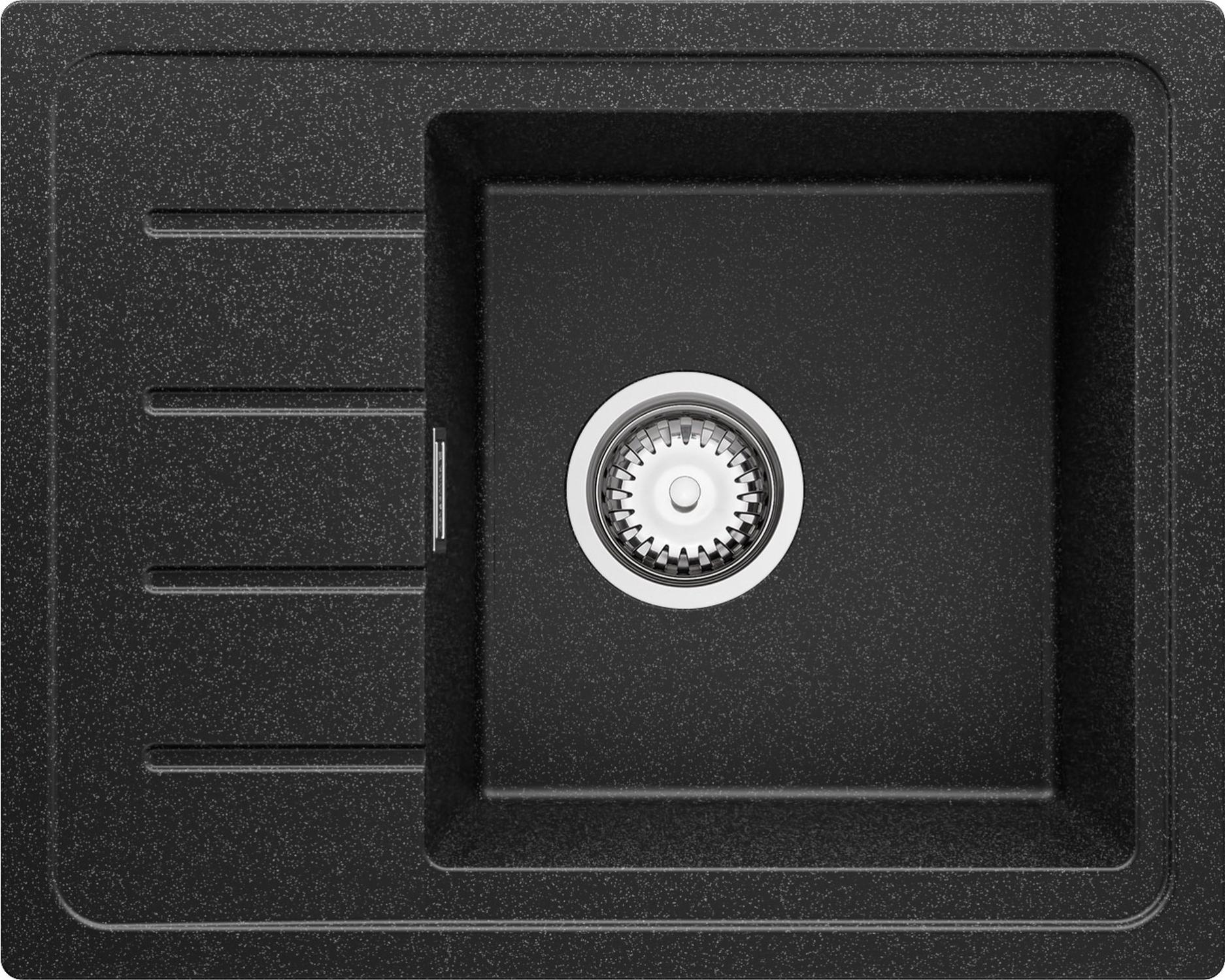 Fregadero Cocina 58 X 53 Cm, Fregadero Granito Un Seno + Grifo 8700 + Kit De Drenaje, Fregadero