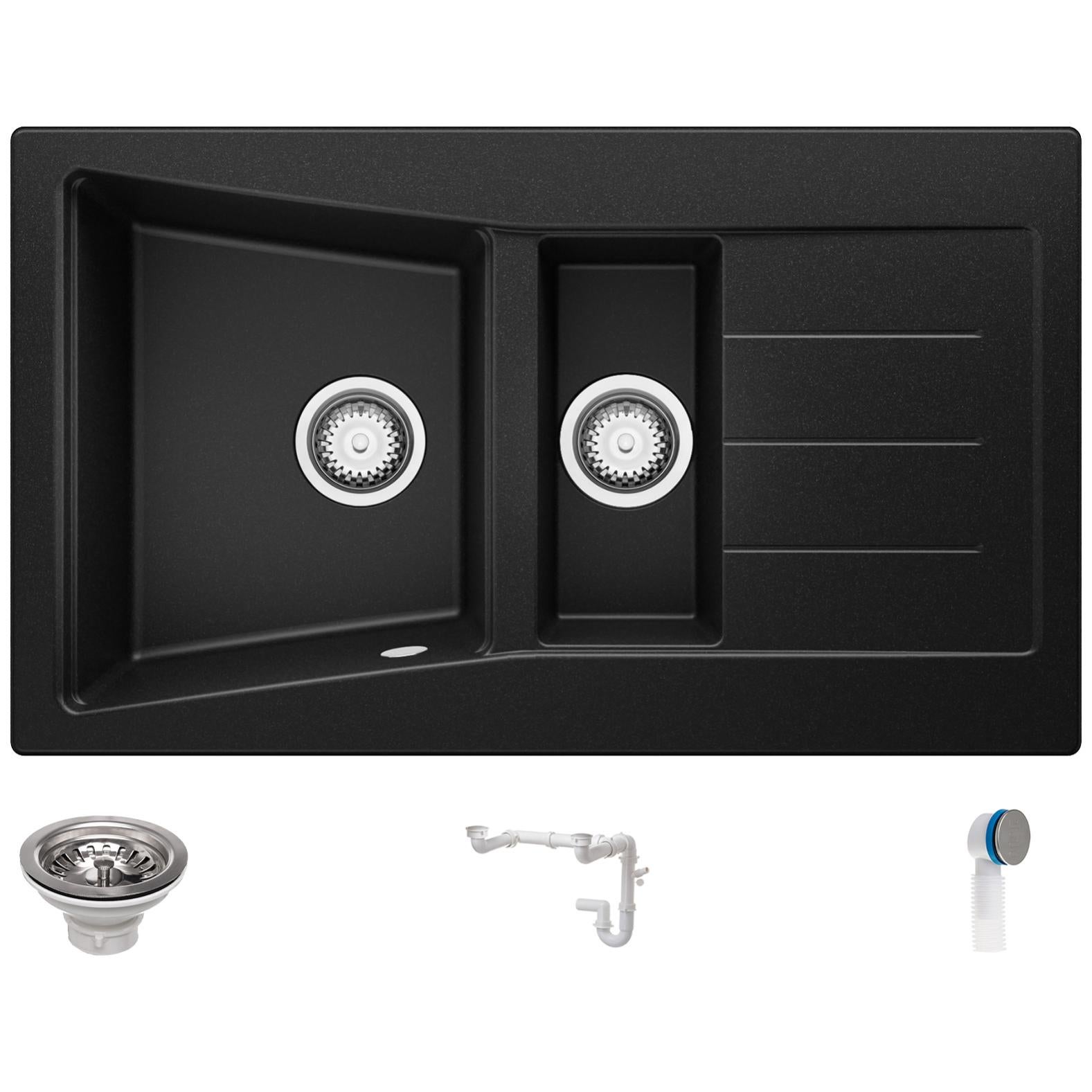 Cecipa 60×45×18 Cm Lavello Da Cucina Nero - Lavello A 1 Vasca Con - Foto 6