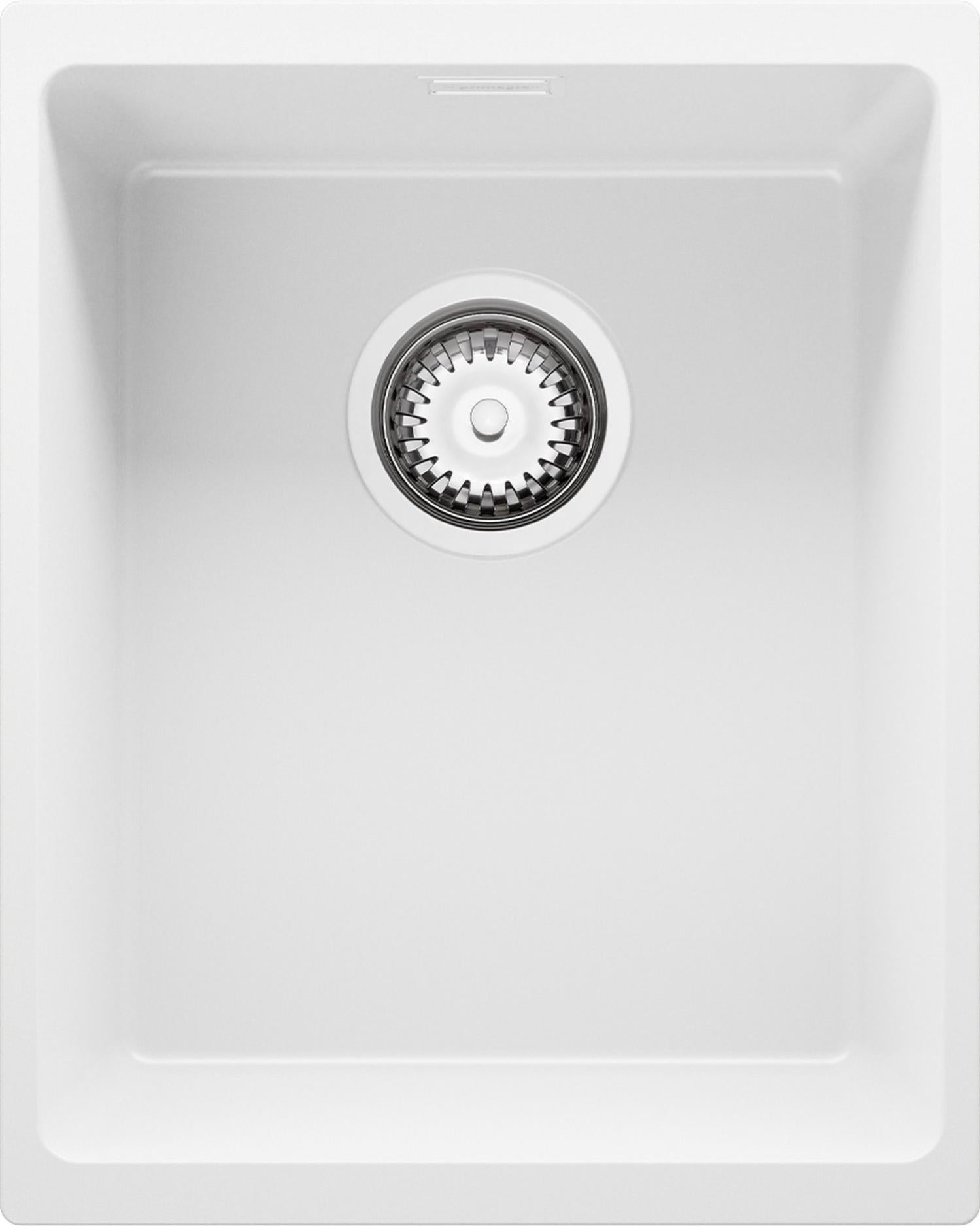 Lavello Sottotop 36 X 47 Cm, Lavandino Cucina In Granito 1 Vasca Sifone Classico Lavabo Cucina London 40 Di Primagran Bianca 85567400