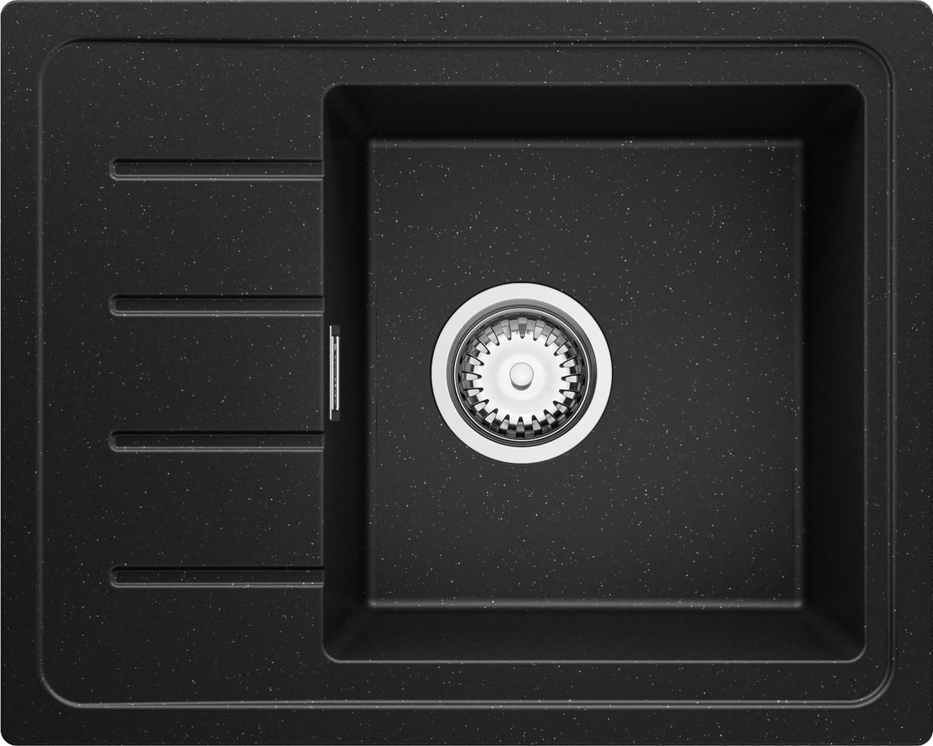 Fregadero Cocina 58 X 53 Cm, Fregadero Granito Un Seno + Grifo 8700 + Kit De Drenaje, Fregadero