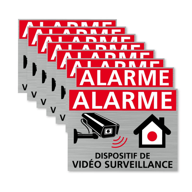 AUA SIGNALETIQUE Vinyl adhésif Autocollant propriété privée sous Alarme vidéo Surveillance 24H /24-75x105 mm 