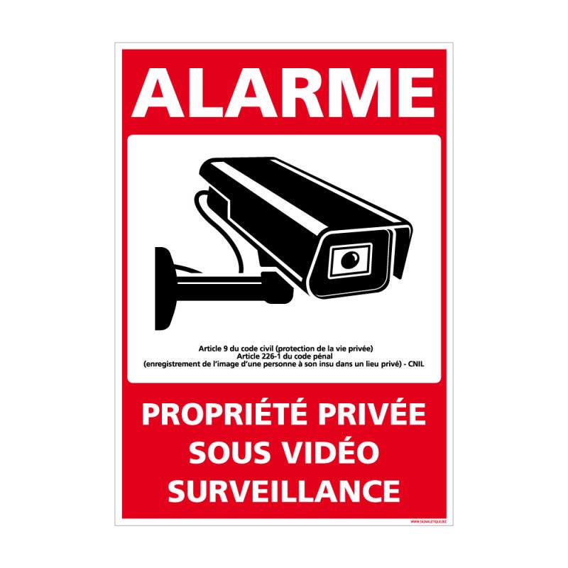 Plaque maison sous vidèo surveillance et alarme - Plaque alarme
