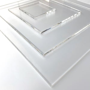30*25cm Plaque Professionelle Plexiglass 5mm blanc avec logo