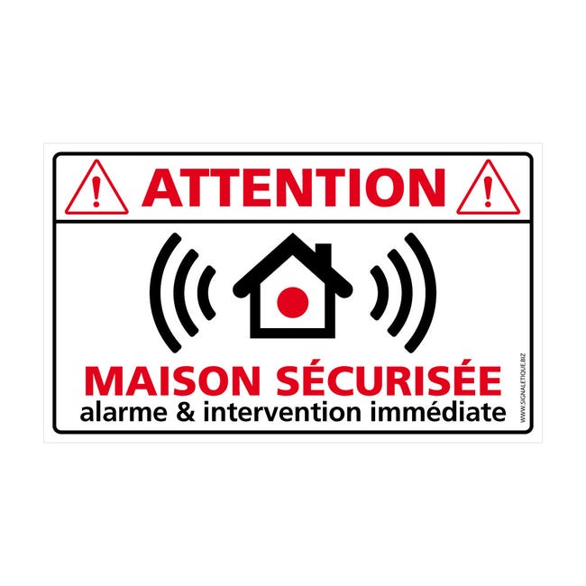 Signaletique Biz - Autocollant Alarme Maison - Alarme Sécurité