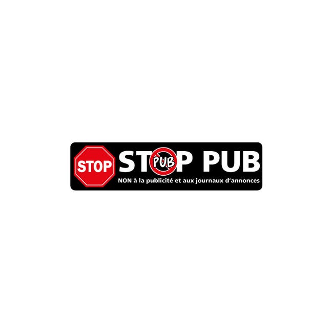 Stickers autocollant format rond 7 cm stop publicité pour boite aux lettres