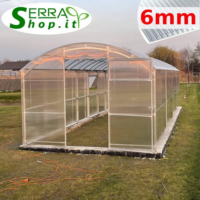 Miniserra In Legno E Policarbonato 60x30x23/30 Cm - Serra Da Balcone Con Tetto Apribile Per Piante E Orto - Foto 14