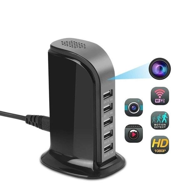 HUB USB 5 ports caméra espion Wifi 1080P HD détection de mouvement