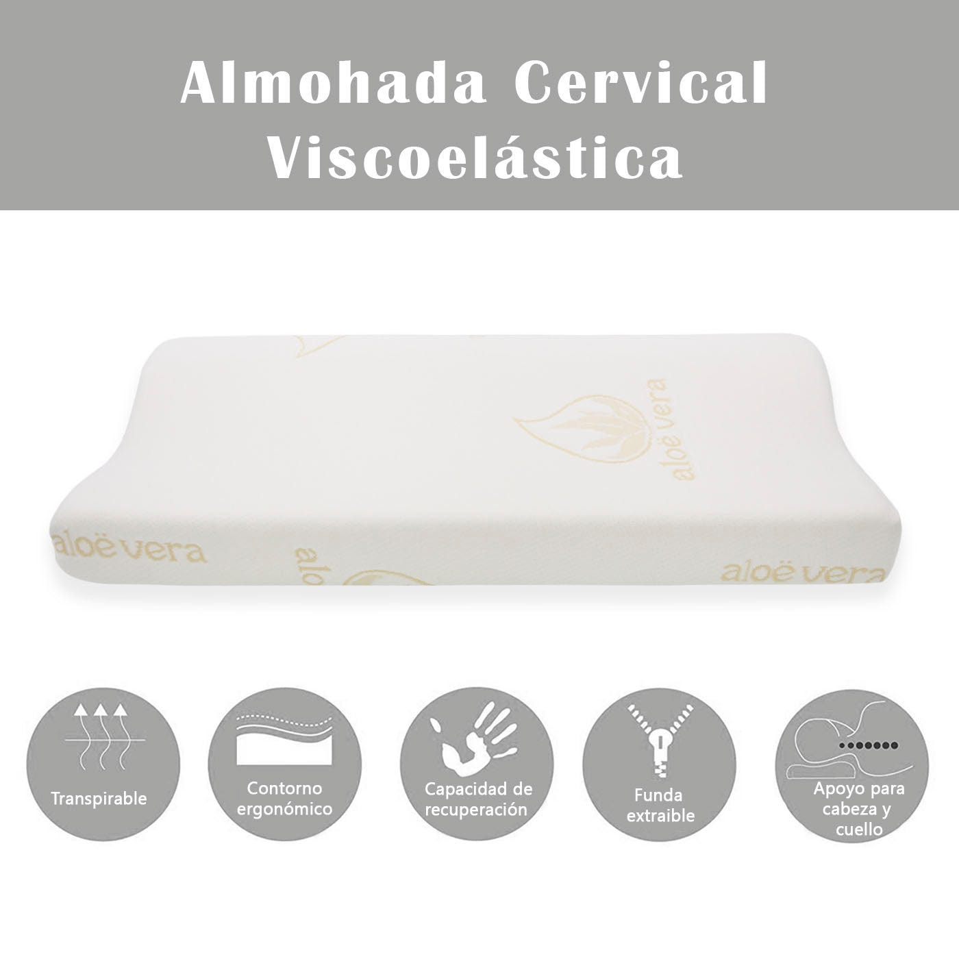 Almohada Ergonómica Viscoelástica para Cervical con Contorno — OrtoPrime