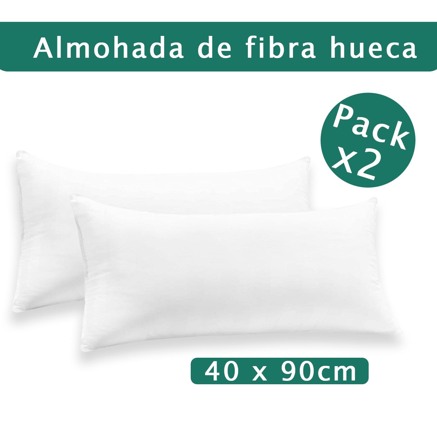 Pack x2 Funda De Almohada King Size 50 x 90 Cm - Negro