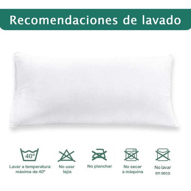 HOME MERCURY-Almohada de Fibra Hueca siliconada de Alta recuperación, Tacto  Suave, antialérgico, higiene Garantizada. (40 x 90 CM (Pack 2))