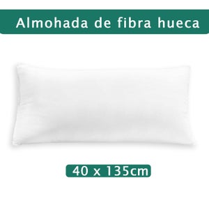 Almohada microfibra 75 cm con funda extrasuave y fibra hueca siliconada,  hipoalergénica, firmeza baja y ventilación