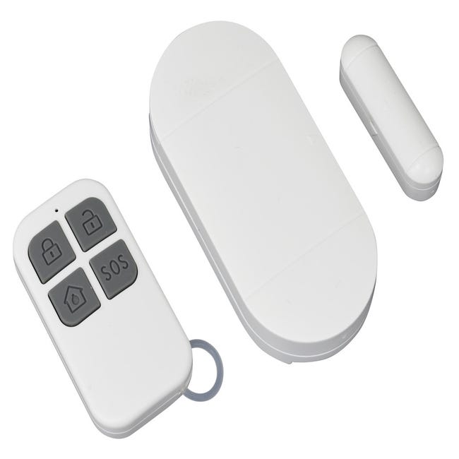 ARREGUI AL011 Alarma para casa, Sensor de alarma puerta y ventana, 1 mando,  Alarma sonor inalambrica con bateria, Sistema de seguridad, blanco