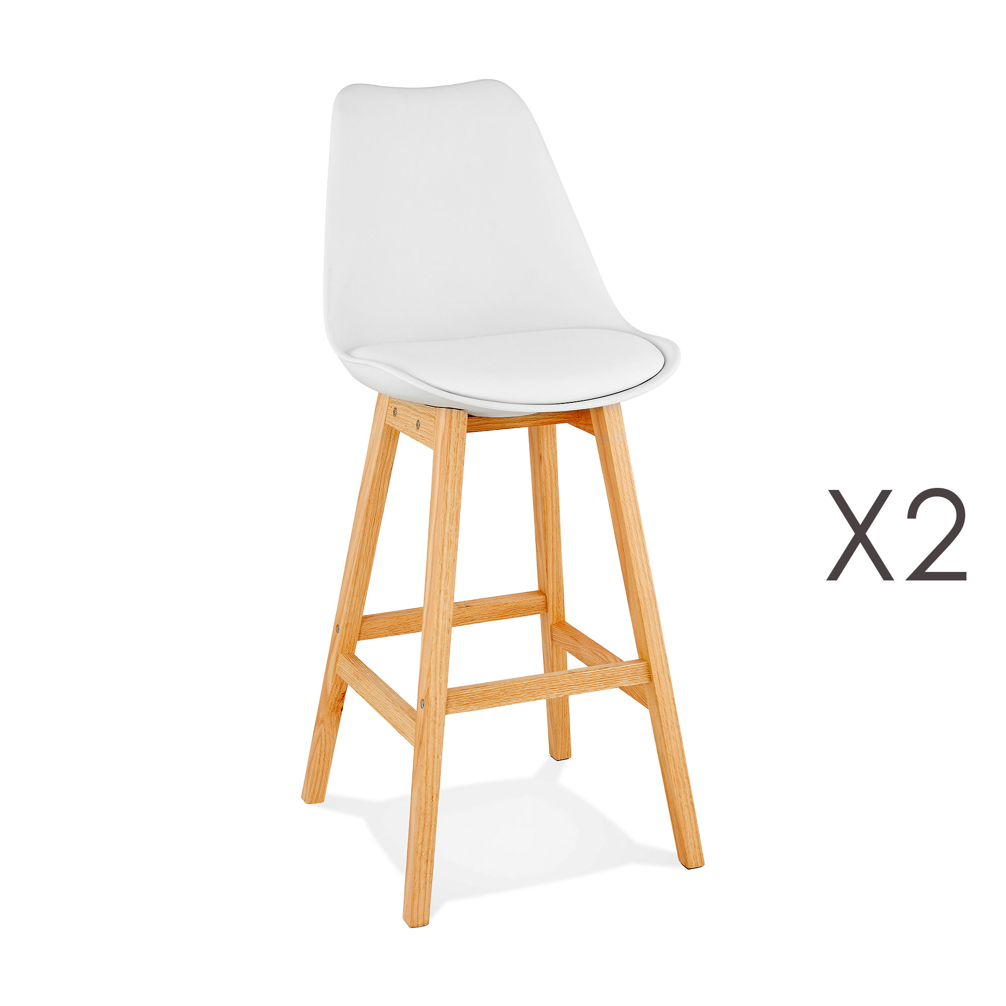 Lot de 2 chaises de bar design 48x112x56 cm blanc ELO Leroy Merlin